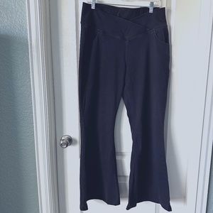 Halara Magic Flare Jeans Crossover Black Yoga Wide Waist So Soft